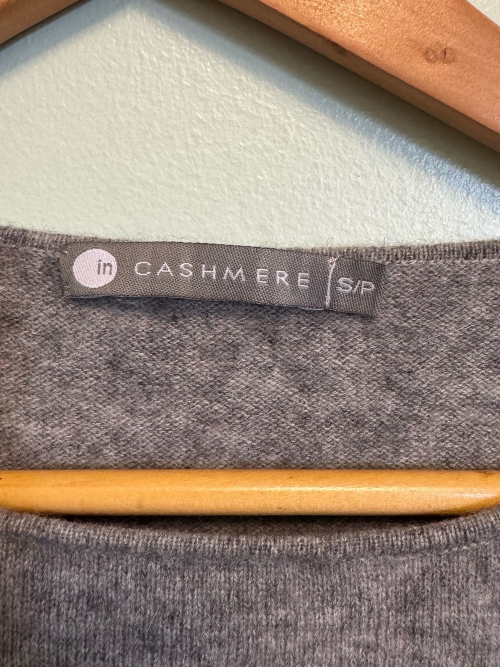 InCashmere Heather Gray Crewneck Cashmere-Blend Sweater - Picture 2 of 8